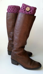 BOOT CUFFS WITH WOOD BUTTONS, HANDMADE AND CROCHET EXCLUSIVELY FOR ANNA SEE