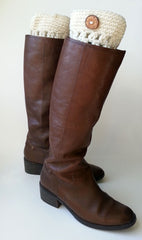 BOOT CUFFS WITH WOOD BUTTONS, HANDMADE AND CROCHET EXCLUSIVELY FOR ANNA SEE