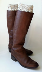 BOOT CUFFS WITH WOOD BUTTONS, HANDMADE AND CROCHET EXCLUSIVELY FOR ANNA SEE