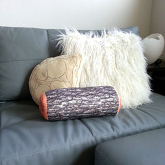 TREE LOG PILLOW, LUMBAR BACK SUPPORT, HEAD REST, TRAVEL PILLOW, PILLOW ROLL, Round Circular Pillow, Wood, Cabin, Lodge Decor