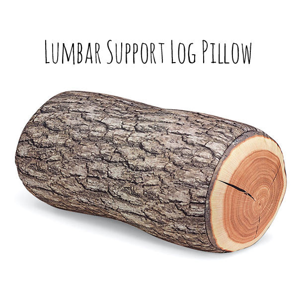TREE LOG PILLOW, LUMBAR BACK SUPPORT, HEAD REST, TRAVEL PILLOW, PILLOW ROLL, Round Circular Pillow, Wood, Cabin, Lodge Decor