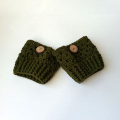 BOOT CUFFS WITH WOOD BUTTONS, HANDMADE AND CROCHET EXCLUSIVELY FOR ANNA SEE