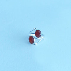 RING: NATURAL FACETED RED CARNELIAN RING, 100% SOLID .925 STERLING SILVER, HANDMADE AND AVAILABLE EXCLUSIVELY AT ANNA SEE