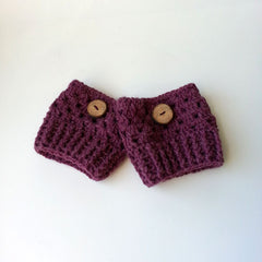 BOOT CUFFS WITH WOOD BUTTONS, HANDMADE AND CROCHET EXCLUSIVELY FOR ANNA SEE