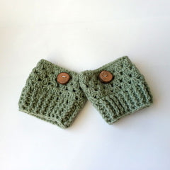 BOOT CUFFS WITH WOOD BUTTONS, HANDMADE AND CROCHET EXCLUSIVELY FOR ANNA SEE