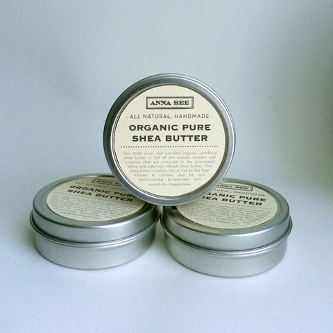 ALL NATURAL, 100% CERTIFIED ORGANIC SHEA BUTTER, 2 OZ. TRAVEL SIZE, HANDMADE EXCLUSIVELY FOR ANNA SEE