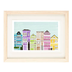VICTORIAN HOUSES ILLUSTRATION GICLEE ART PRINT BY ANNA SEE