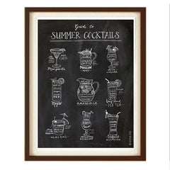 GUIDE TO SUMMER COCKTAILS ART PRINT (BLACK) BY ANNA SEE