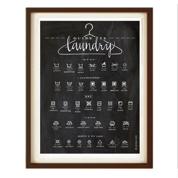 GUIDE TO LAUNDRY CARE ART PRINT (BLACK) BY ANNA SEE