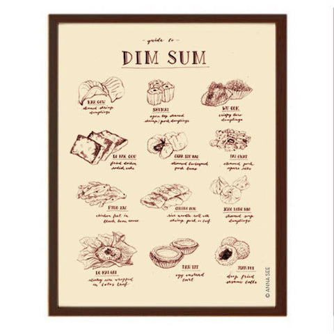 GUIDE TO DIM SUM ART PRINT (IVORY) BY ANNA SEE