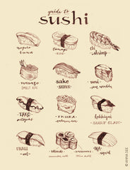 GUIDE TO SUSHI ART PRINT (IVORY) BY ANNA SEE