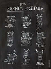 GUIDE TO SUMMER COCKTAILS ART PRINT (BLACK) BY ANNA SEE