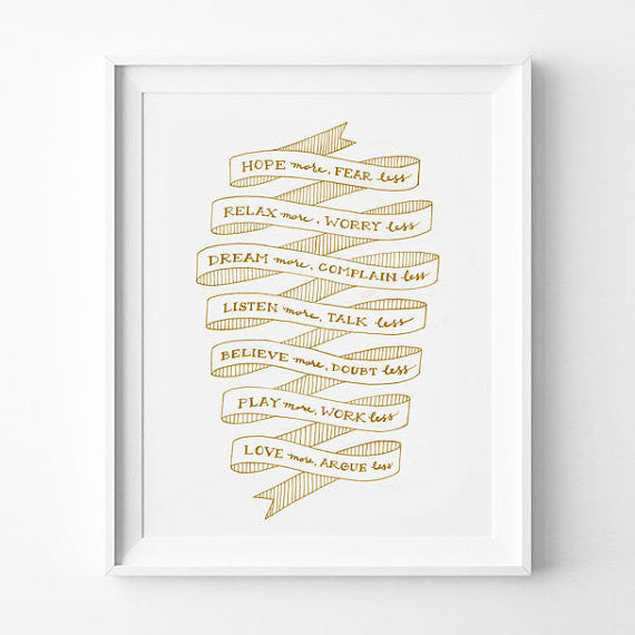 TYPOGRAPHY ART PRINT IN GOLD BY ANNA SEE