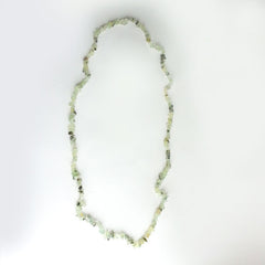 NECKLACE: VERSATILE NATURAL PREHNITE NECKLACE OR BRACELET, 35", HANDMADE AND AVAILABLE EXCLUSIVELY AT ANNA SEE