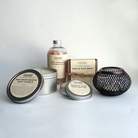 ANNA SEE ART + ALL NATURAL BODY CARE PAMPER PACKAGE, GIFT SET, SPA SET, HANDMADE EXCLUSIVELY FOR ANNA SEE
