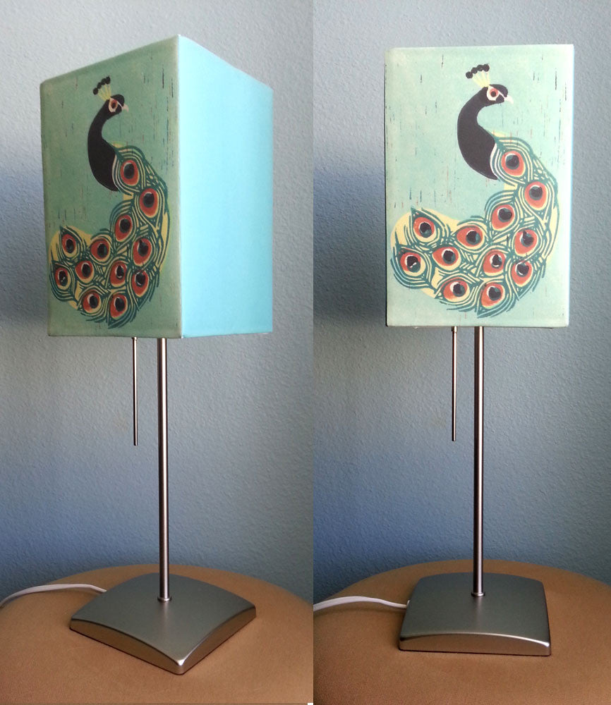ILLUMINATED PEACOCK COMPLETE LAMP BY ANNA SEE