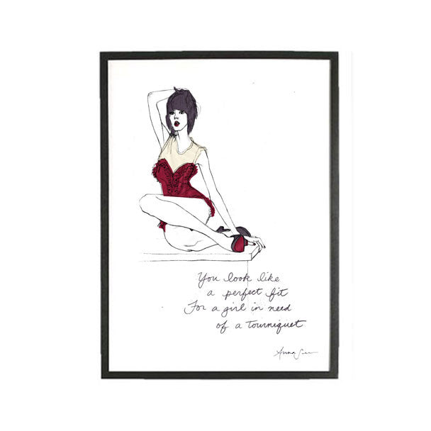FASHION ILLUSTRATION SIGNED LIMITED EDITION PRINT "A PERFECT FIT" BY ANNA SEE