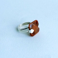 RING: NATURAL FACETED FIRE CRAB AGATE RING, 100% SOLID .925 STERLING SILVER, HANDMADE AND AVAILABLE EXCLUSIVELY AT ANNA SEE