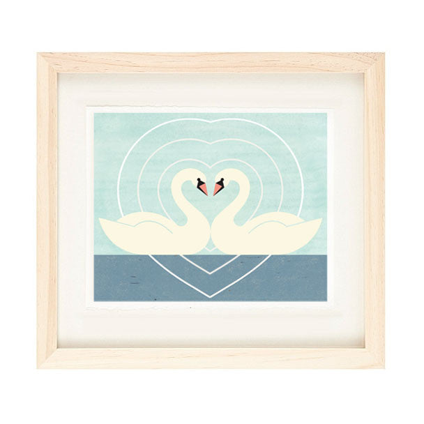 SWAN LOVE ILLUSTRATION GICLEE ART PRINT BY ANNA SEE