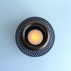 ANTIQUED METAL TEA LIGHT BOWL, PERFECT FOR WEDDING CENTERPIECES, FAVORS, ELEGANT DECOR, HANDPICKED BY ANNA SEE