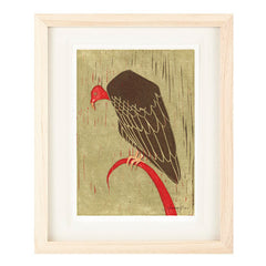 TURKEY VULTURE HAND-CARVED LINOCUT ILLUSTRATION ART PRINT BY ANNA SEE