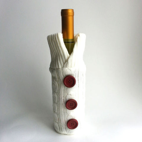 WINE SWEATER, WINE SLEEVE, WINE BOTTLE COVER, AVAILABLE EXCLUSIVELY AT ANNA SEE