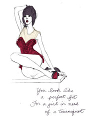FASHION ILLUSTRATION SIGNED LIMITED EDITION PRINT "A PERFECT FIT" BY ANNA SEE