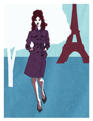 PARIS KATE ILLUSTRATION GICLEE ART PRINT BY ANNA SEE