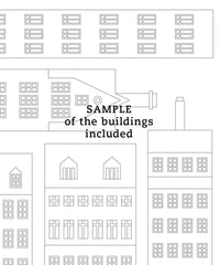 DIY SCANDINAVIAN BUILDINGS AND HOUSES PRINTABLE ILLUSTRATION ART CRAFT KIT PDF 8.5 x 11